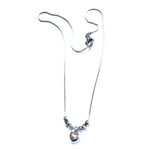 SILPADA Necklace Heart Sterling Silver N1484 Puffy Heart 16” SILPADA